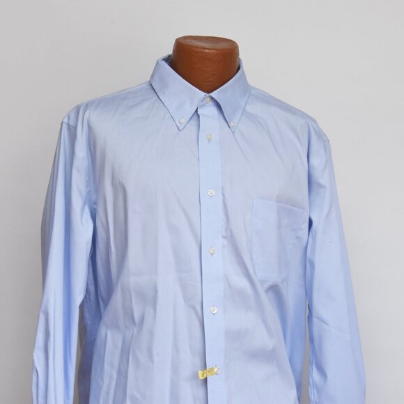 Lauren Ralph Lauren Black Label Men's Dress Shirt XL Blue Button Down Reg. Fit - Picture 2 of 7